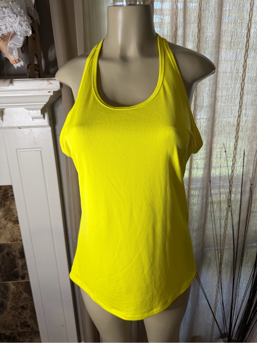 Nike Neon Yellow Ribbed Racerback Tank Top